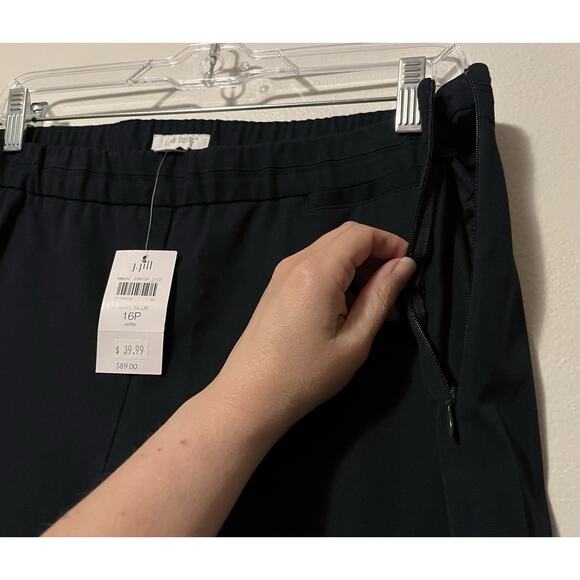 J Jill Pants Women’s 16 Petite Navy Precision Stretch Side Zip Career Office NWT - Picture 4 of 11